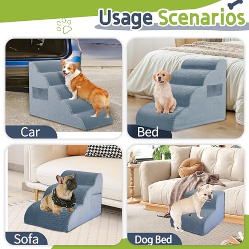 Yukfona Animal Stair in 2-Step (15.8"D x 15.8"W x 11.8"H), Grey