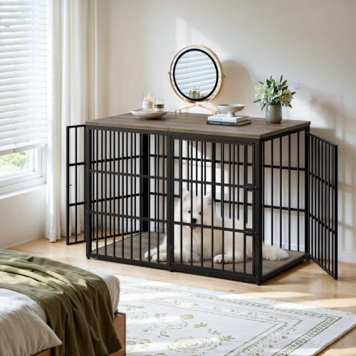 Lyromix Animal Cage in 53.9"L x 31.9"W x 37.2"H, Ancient gray