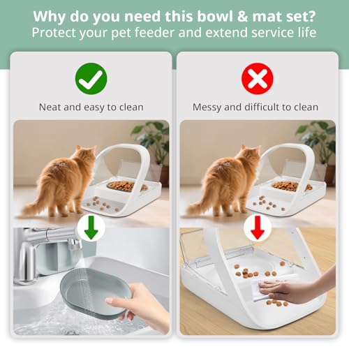 Baofum Pet Feeder in 2+1 Pack, Grey Bowls