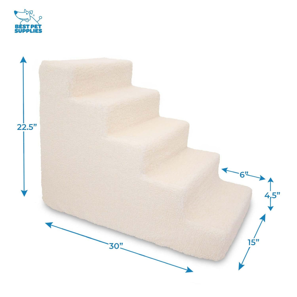 Best Pet Supplies Animal Stair in H: 22.5 Inches, Lambswool