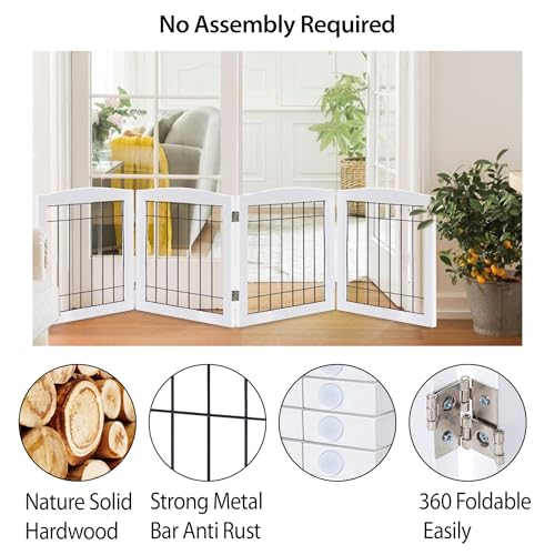 LZRS Temporary Gate in 24"Height-4 Panel, White