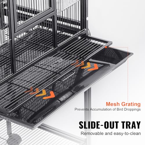 VEVOR Animal Cage in 24.0"L x 16.9"W x 54.0"H, Black