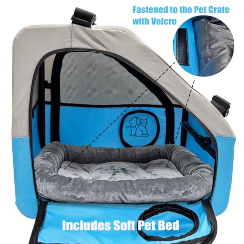 Tyalez Animal Carrier in 19"L x 19"W x 17"H, Blue,Grey