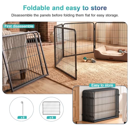 FDW Pet Playpen in 24 Inch, Black