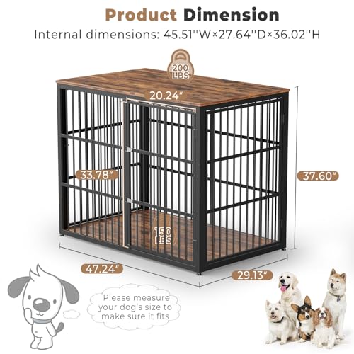Lyromix Animal Cage in 47.2"L x 29.1"W x 37.6"H, Brown