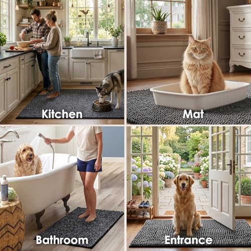 EHEYCIGA Pet Bed Mat in 24x16inch, Dark Grey