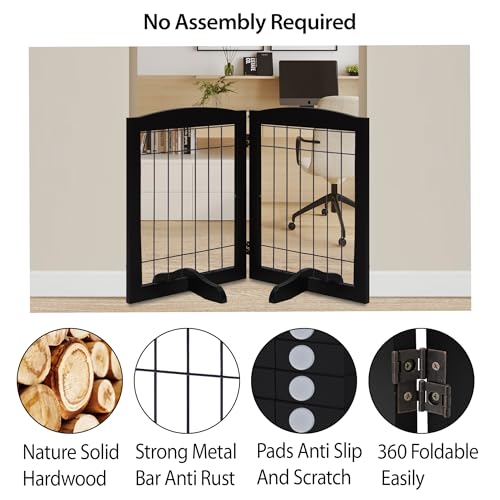 LZRS Temporary Gate in 30"Height-2 Panel, Black