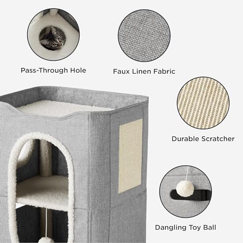 Bedsure Pet Activity Structure in Double, Grey