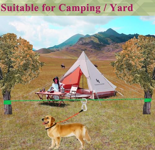 SIAELT Leash in 50Ft, Green for 2dogs