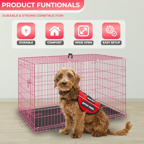 FDW Animal Cage in 36.0"L x 22.0"W x 24.0"H, Pink
