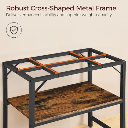 MAHANCRIS Item Stand in 40-50 Gallon, Rustic Brown