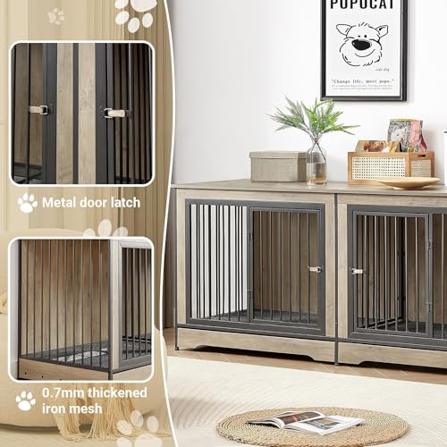 Rovibek Animal Cage in 38.9"L x 25.2"W x 27.2"H, Brown