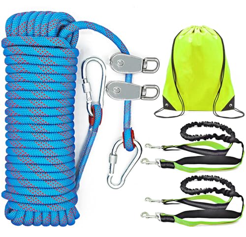 SIAELT Leash in 50Ft, Blue 2dogs