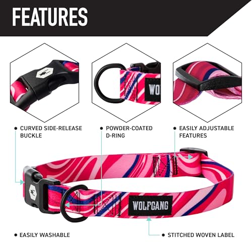 Wolfgang Man & Beast Animal Collar in Small (5/8 Inch x 8-12 Inch), MarbleSwirl Print
