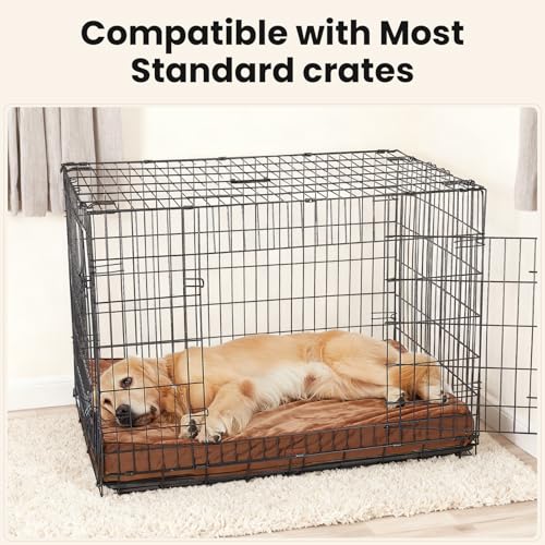 OhGeni Pet Bed Mat in 41" x 28" x 4" (For Crate), 04-Brown