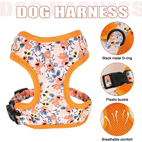 Beirui Animal Harness in XXS:Fit 2-6 lbs, Orange