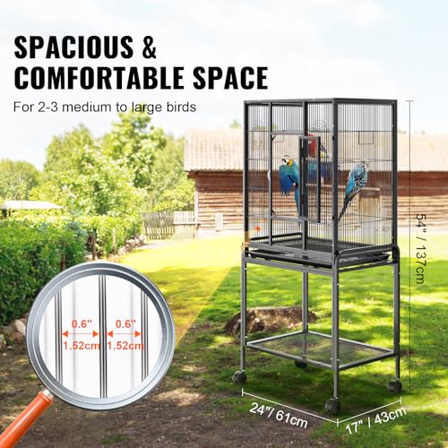 VEVOR Animal Cage in 24.0"L x 16.9"W x 54.0"H, Black