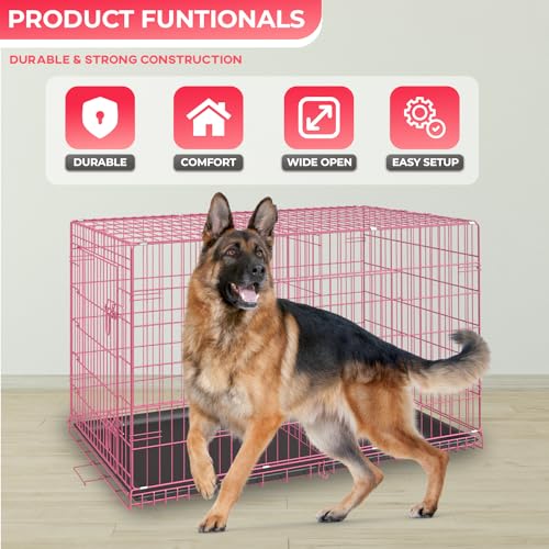 FDW Animal Cage in 42.0"L x 26.0"W x 28.0"H, Pink