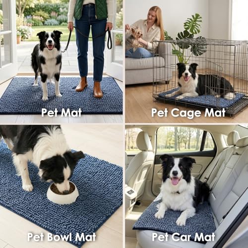EHEYCIGA Pet Bed Mat in 24x16inch, Navy Blue