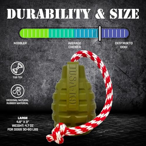 SodaPup Pet Toy in Large, Green Grenade