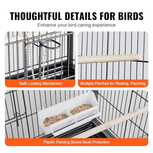 VEVOR Animal Cage in 31.1"L x 20.1"W x 52.0"H, Black