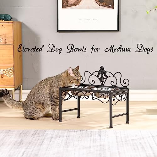Aifeorzo Pet Feeder in 9" Height Matte Black, Matte Black
