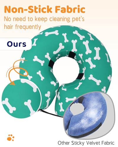 Supet Animal Recovery Collar Cone in S(Neck 7"-9.5"), T Bone Green