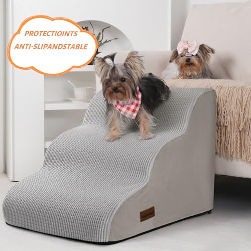 aodisman Animal Stair in Standard 3-Step 15.7"H, Light Grey
