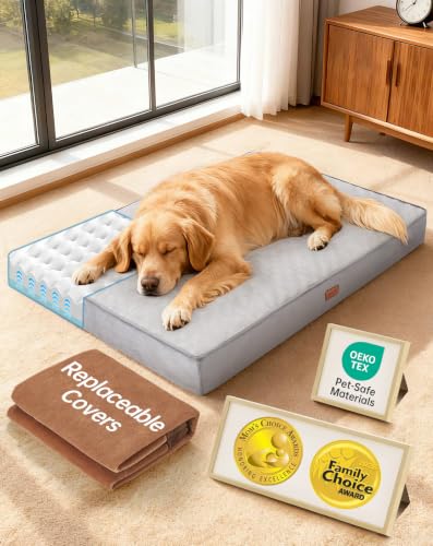 OhGeni Pet Bed Mat in 41" x 28" x 4"(2 Covers), 01-Gray