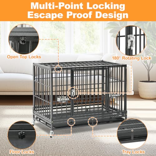 Homey Pet Animal Cage in 36.6"L x 22.4"W x 29.1"H, Black