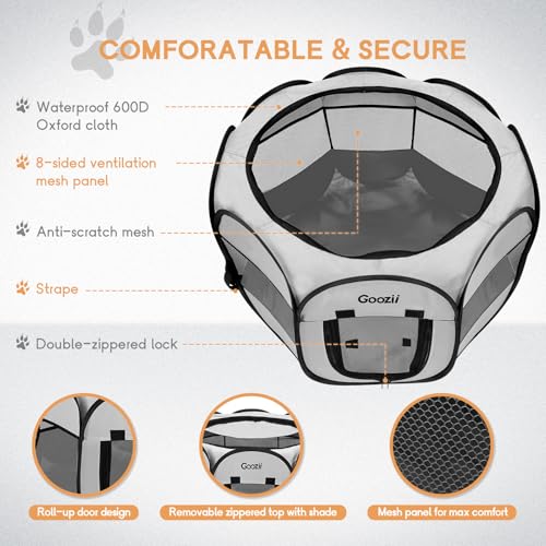 Goozii Pet Playpen in Light Grey