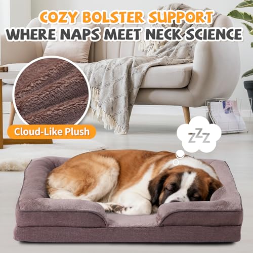 Makigued Pet Bed Mat in 42"L x 32"W x 6.7"Th, Dark Brown
