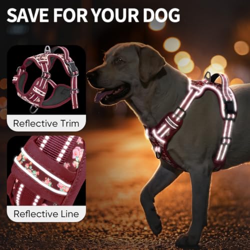 HEELE Animal Harness in S, Flower Burgundy