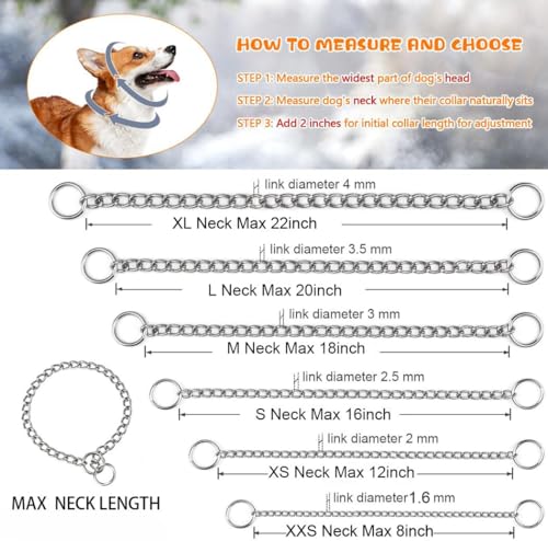 Weimostar Animal Collar in XXS(Neck Max 8inch)D1.6mm, 2Pack Silver