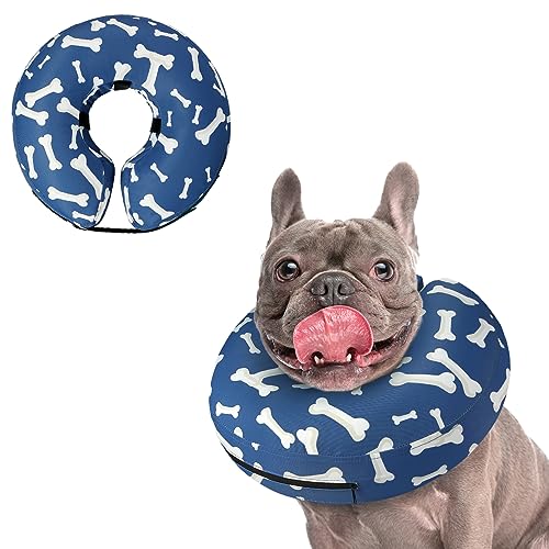 Supet Animal Recovery Collar Cone in M(Neck 9"-12.5"), T Bone Navy