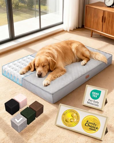 OhGeni Pet Bed Mat in 41" x 28" x 4" (For Crate), 01-Gray