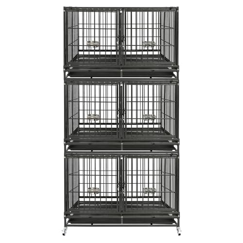 Homey Pet Animal Cage in 43.0"L - 3 Tiers - 1P, Black