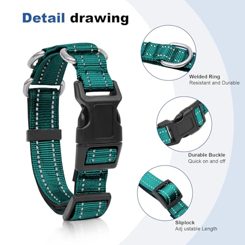 GDLKPS Animal Collar in XS:3/4" Wide for 11.5"-13.5" Neck, Blackish Green