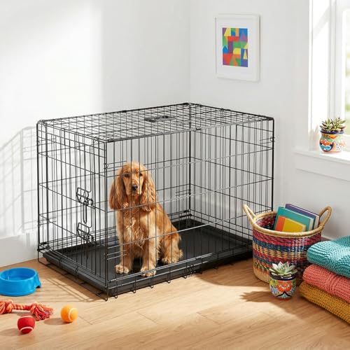 FDW Animal Cage in 36.0"L x 22.0"W x 24.0"H, Dark Black