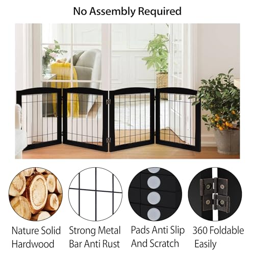 LZRS Temporary Gate in 24"Height-4 Panel, Black