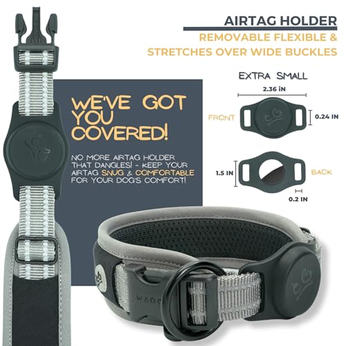 WaggyLife Animal Collar in XS (11.8"-13.8"), Grey