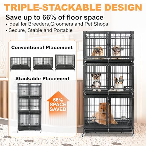Homey Pet Animal Cage in 42.5"L x 28.0"W x 88.0"H, Black