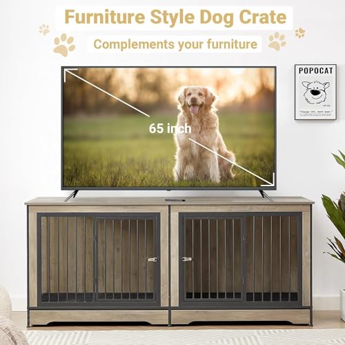 Rovibek Animal Cage in 38.9"L x 25.2"W x 27.2"H, Brown