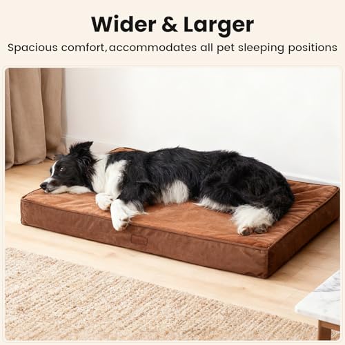 OhGeni Pet Bed Mat in 36" x 27" x 3.5" (For Sprawling), 04-Brown