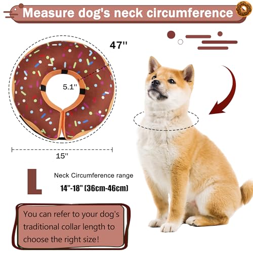 Cneo Animal Recovery Collar Cone in L（neck 14"-18"）, Brown
