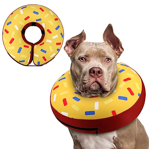 Supet Animal Recovery Collar Cone in XXL(Neck 18.5"-23.5"), Donut Yellow
