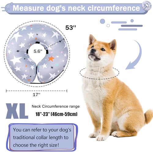 Cneo Animal Recovery Collar Cone in XL（neck 18"-23"）, Grey
