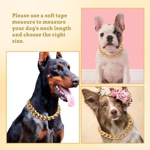 BAOBOTE Animal Collar in 12"(for 10"-11" Neck), Gold