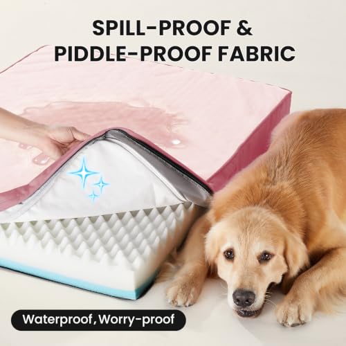 OhGeni Pet Bed Mat in 41" x 28" x 4" (For Crate), 02-Pink