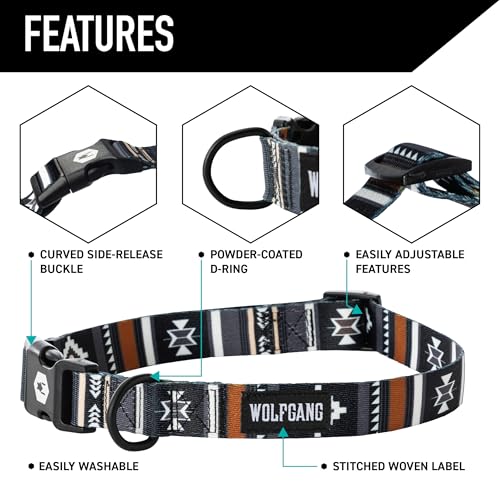 Wolfgang Man & Beast Animal Collar in Small (5/8 Inch x 8-12 Inch), NewMoon Print